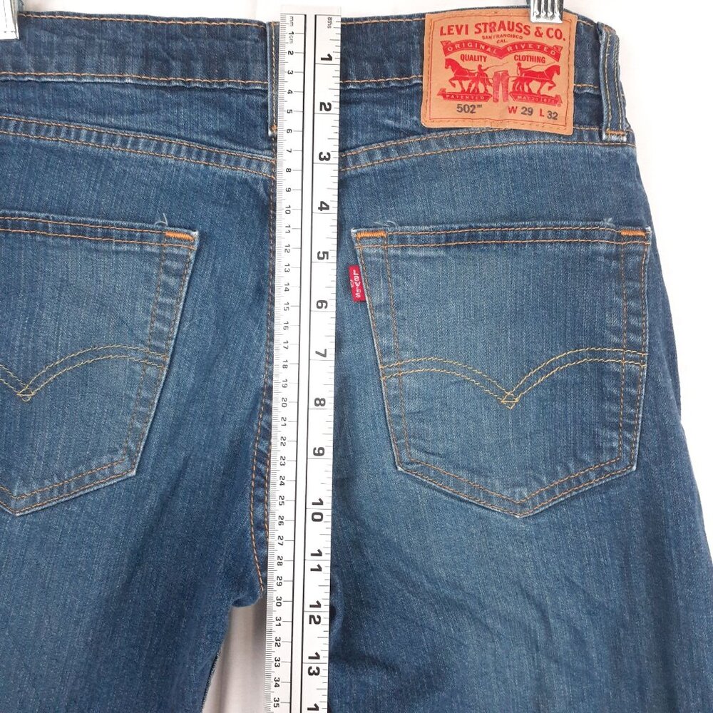 Levis Mens 502 Taper Fit Jeans Size 29W 32L Medium Wash Denim - Picture 11 of 13